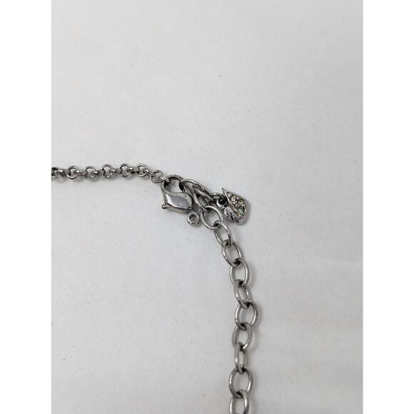 Swarovski Silver Tone Heart Locket Pendant Necklace Swarovski Photo Holder Gift - Picture 2 of 6